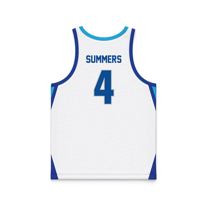 Indiana State - NCAA Men's Basketball : Jahni Summers - White Basketball Jersey-1