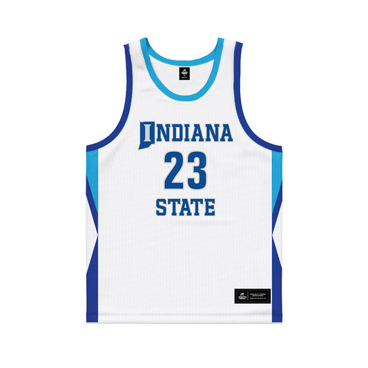 Indiana State - NCAA Men's Basketball : Jaden Daughtry - White Basketball Jersey-0