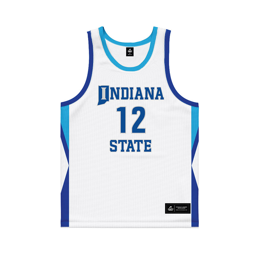 Indiana State - NCAA Men's Basketball : Caden Huttenlocker - White Basketball Jersey-0