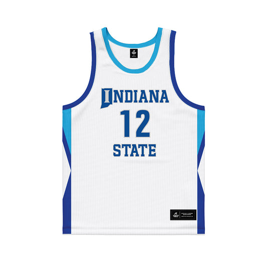 Indiana State - NCAA Men's Basketball : Caden Huttenlocker - White Basketball Jersey-0