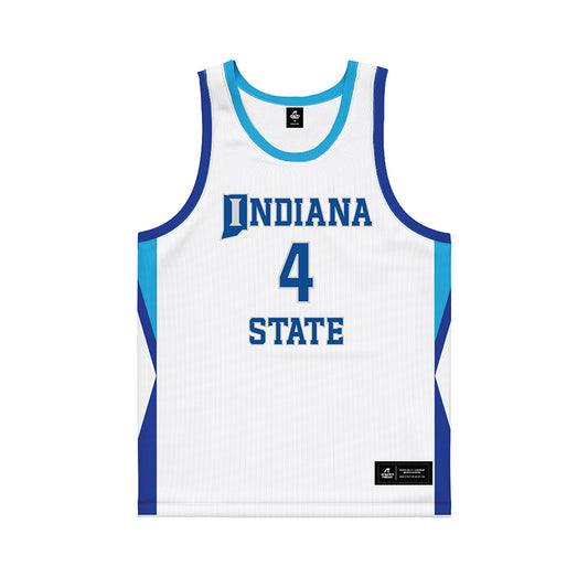 Indiana State - NCAA Men's Basketball : Jahni Summers - White Basketball Jersey-0