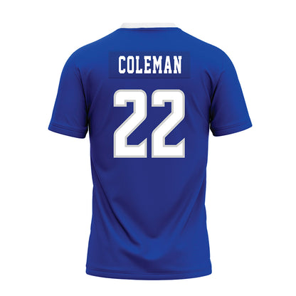 Indiana State - NCAA Football : Zachary Coleman - Royal Blue Premium Football Jersey-1