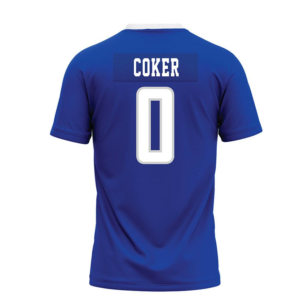 Indiana State - NCAA Football : Elijah Coker - Royal Blue Premium Football Jersey-1