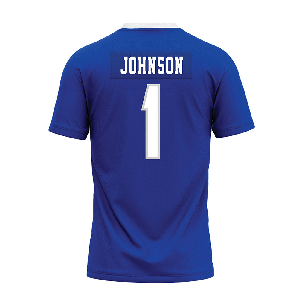 Indiana State - NCAA Football : Devin Johnson - Royal Blue Premium Football Jersey-1