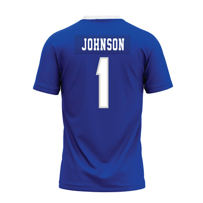 Indiana State - NCAA Football : Devin Johnson - Royal Blue Premium Football Jersey-1