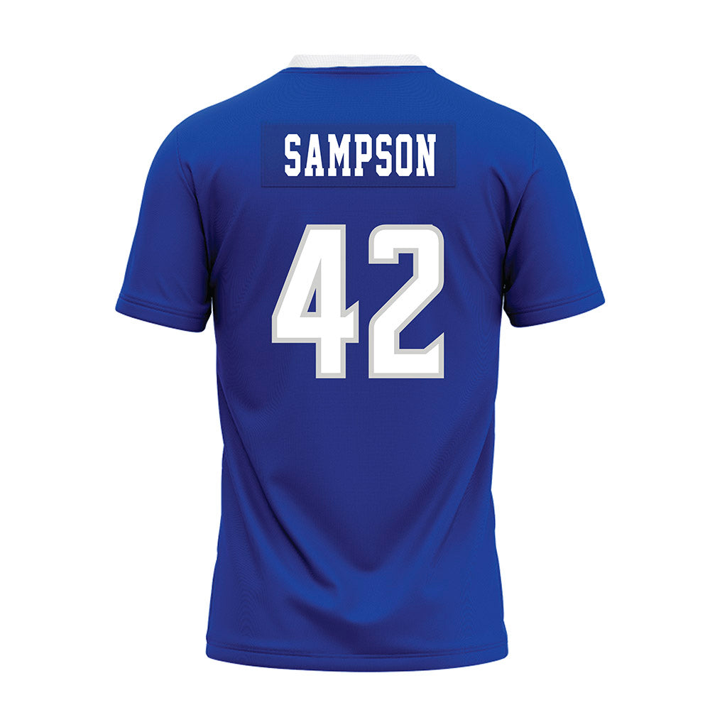 Indiana State - NCAA Football : Braxton Sampson - Royal Blue Premium Football Jersey-1