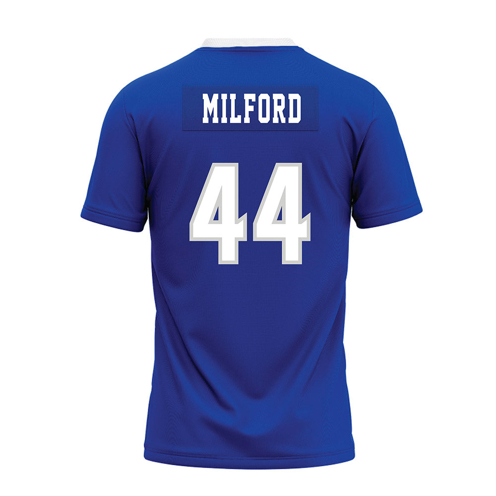 Indiana State - NCAA Football : Kendrick Milford - Royal Blue Premium Football Jersey-1