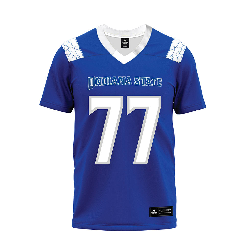 Indiana State - NCAA Football : RJ Brooks - Royal Blue Premium Football Jersey-0