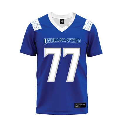 Indiana State - NCAA Football : RJ Brooks - Royal Blue Premium Football Jersey-0