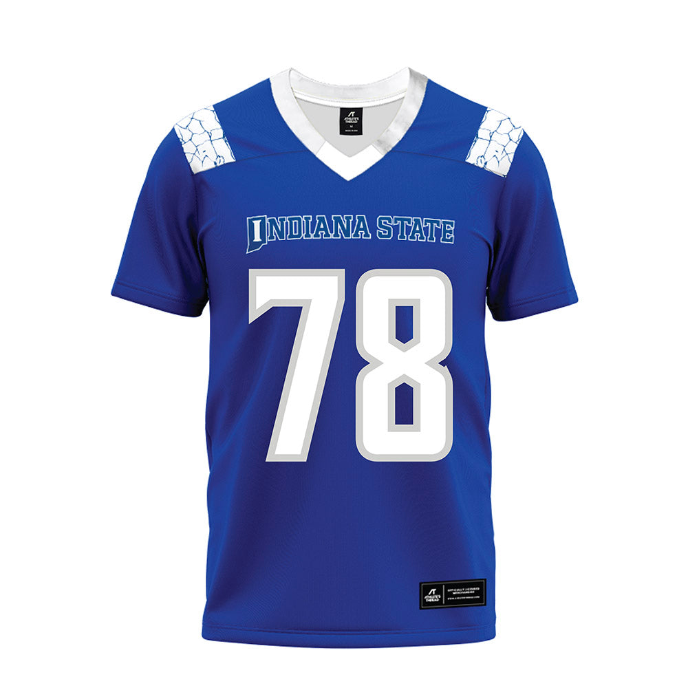 Indiana State - NCAA Football : Zac Wurm - Royal Blue Premium Football Jersey-0