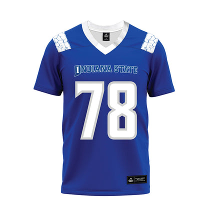 Indiana State - NCAA Football : Zac Wurm - Royal Blue Premium Football Jersey-0