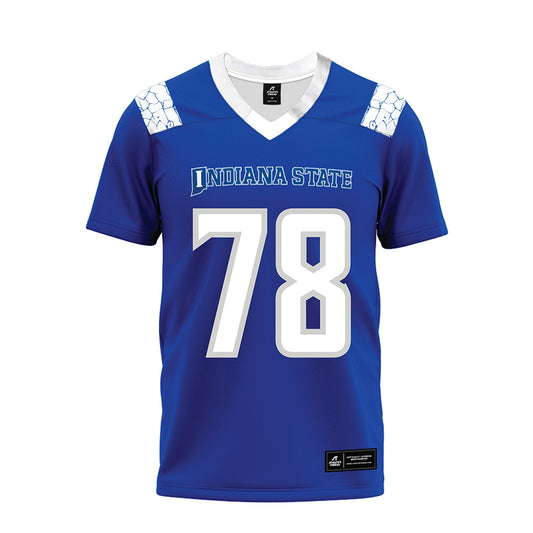 Indiana State - NCAA Football : Zac Wurm - Royal Blue Premium Football Jersey-0
