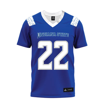 Indiana State - NCAA Football : Zachary Coleman - Royal Blue Premium Football Jersey-0