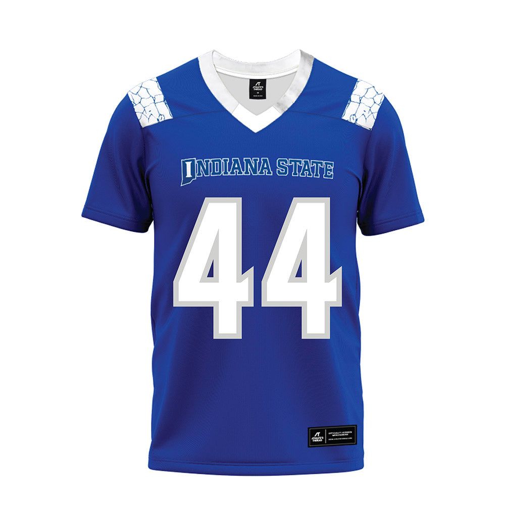 Indiana State - NCAA Football : Kendrick Milford - Royal Blue Premium Football Jersey-0