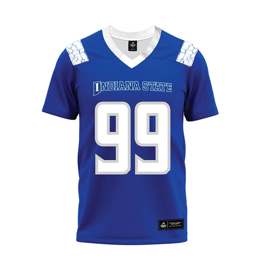 Indiana State - NCAA Football : Sirmaine Campbell - Royal Blue Premium Football Jersey-0