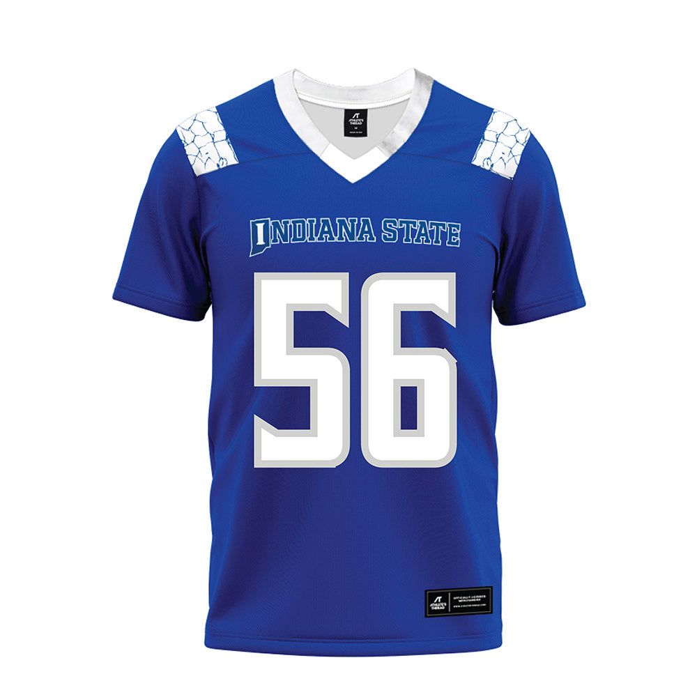 Indiana State - NCAA Football : Hank Fuchs - Royal Blue Premium Football Jersey-0