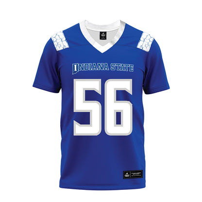 Indiana State - NCAA Football : Hank Fuchs - Royal Blue Premium Football Jersey-0