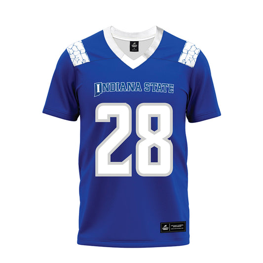 Indiana State - NCAA Football : Deion Brown - Royal Blue Premium Football Jersey-0