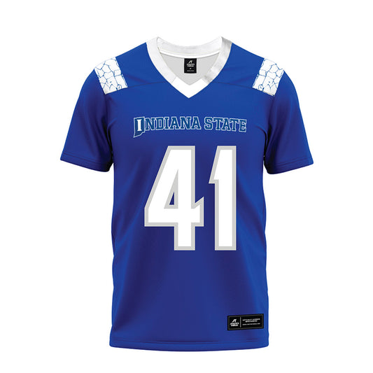 Indiana State - NCAA Football : Spencer Conrad - Royal Blue Premium Football Jersey-0