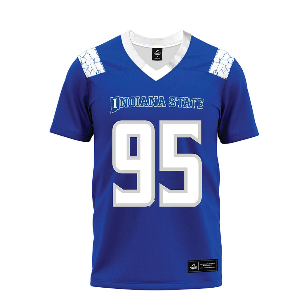 Indiana State - NCAA Football : Rylan Vinard - Royal Blue Premium Football Jersey-0