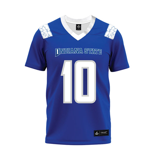 Indiana State - NCAA Football : Brock Riddle - Royal Blue Premium Football Jersey-0