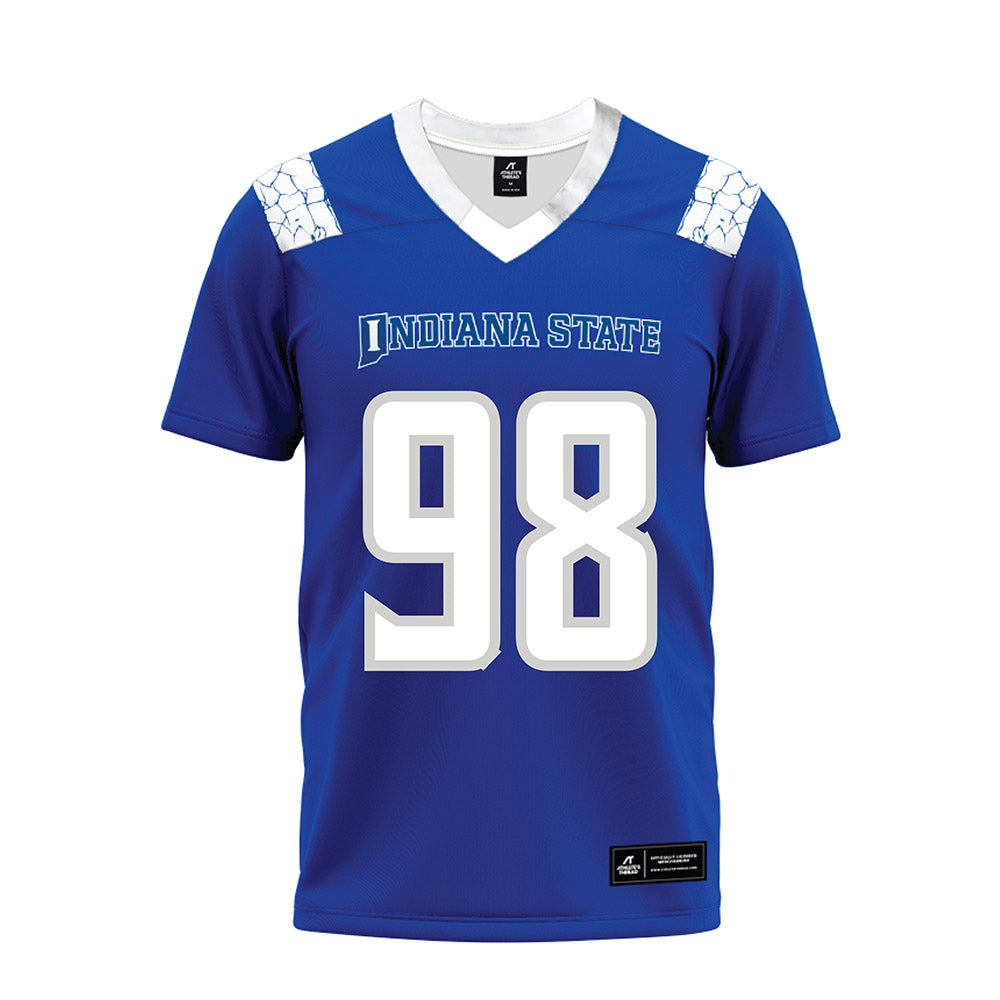 Indiana State - NCAA Football : Bryce Patterson - Royal Blue Premium Football Jersey-0