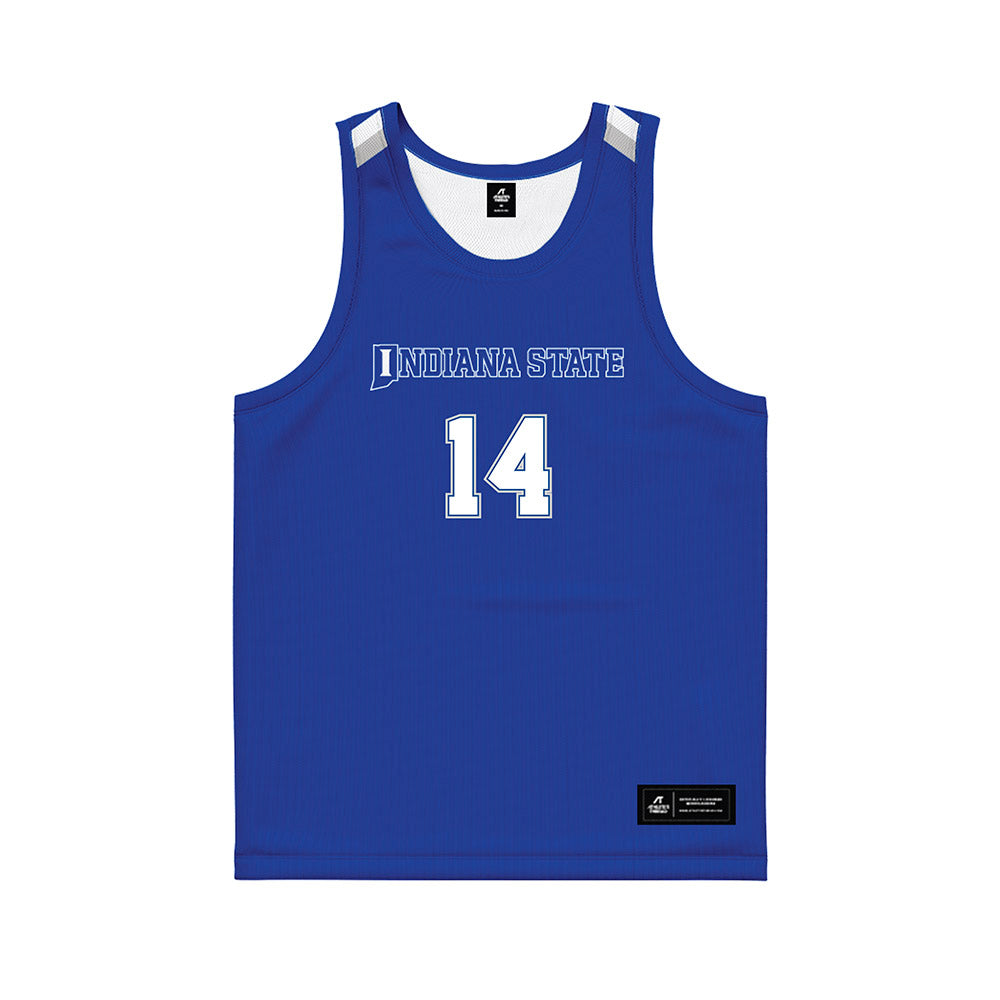 Indiana State - NCAA Women's Basketball : Clemisha Prackett - royal Blue Basketball Jersey-0
