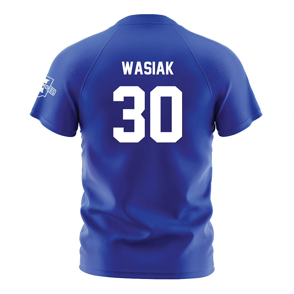 Indiana State - NCAA Women's Soccer : Annah Wasiak - Royal Blue Soccer Jersey-1