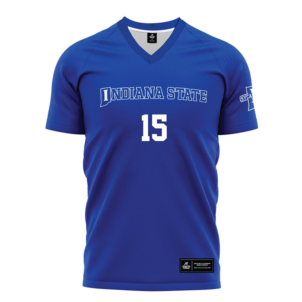 Indiana State - NCAA Women's Soccer : Autumn Fairfax - Royal Blue Soccer Jersey-0