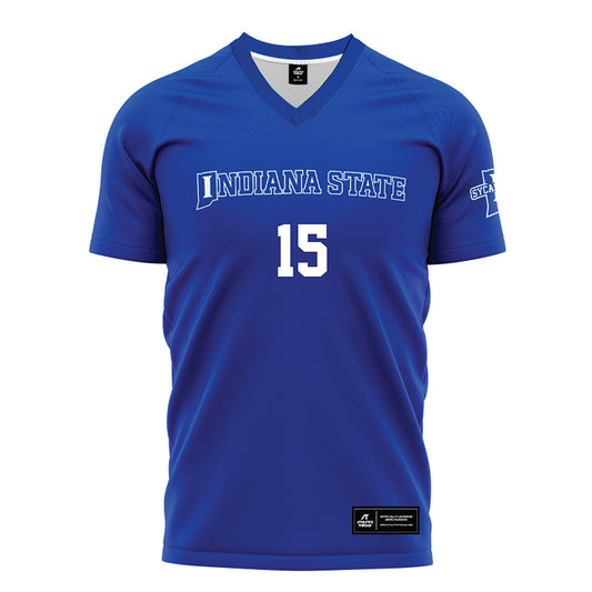 Indiana State - NCAA Women's Soccer : Autumn Fairfax - Royal Blue Soccer Jersey-0