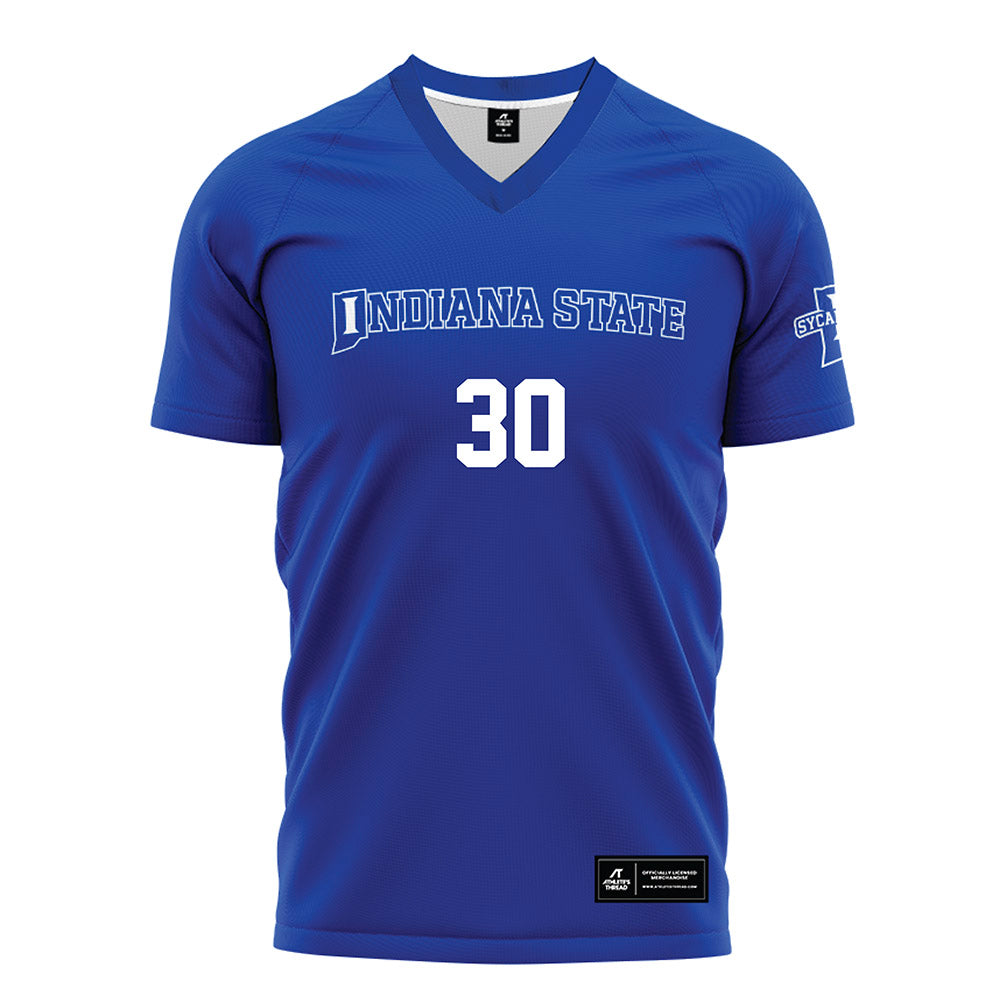 Indiana State - NCAA Women's Soccer : Annah Wasiak - Royal Blue Soccer Jersey-0