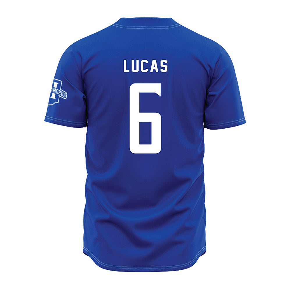 Indiana State - NCAA Baseball : Sander Lucas - Royal Blue Jersey-1
