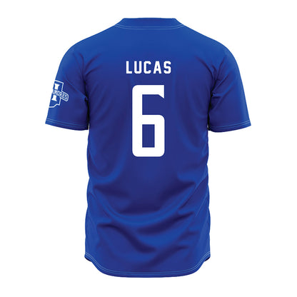 Indiana State - NCAA Baseball : Sander Lucas - Royal Blue Jersey-1