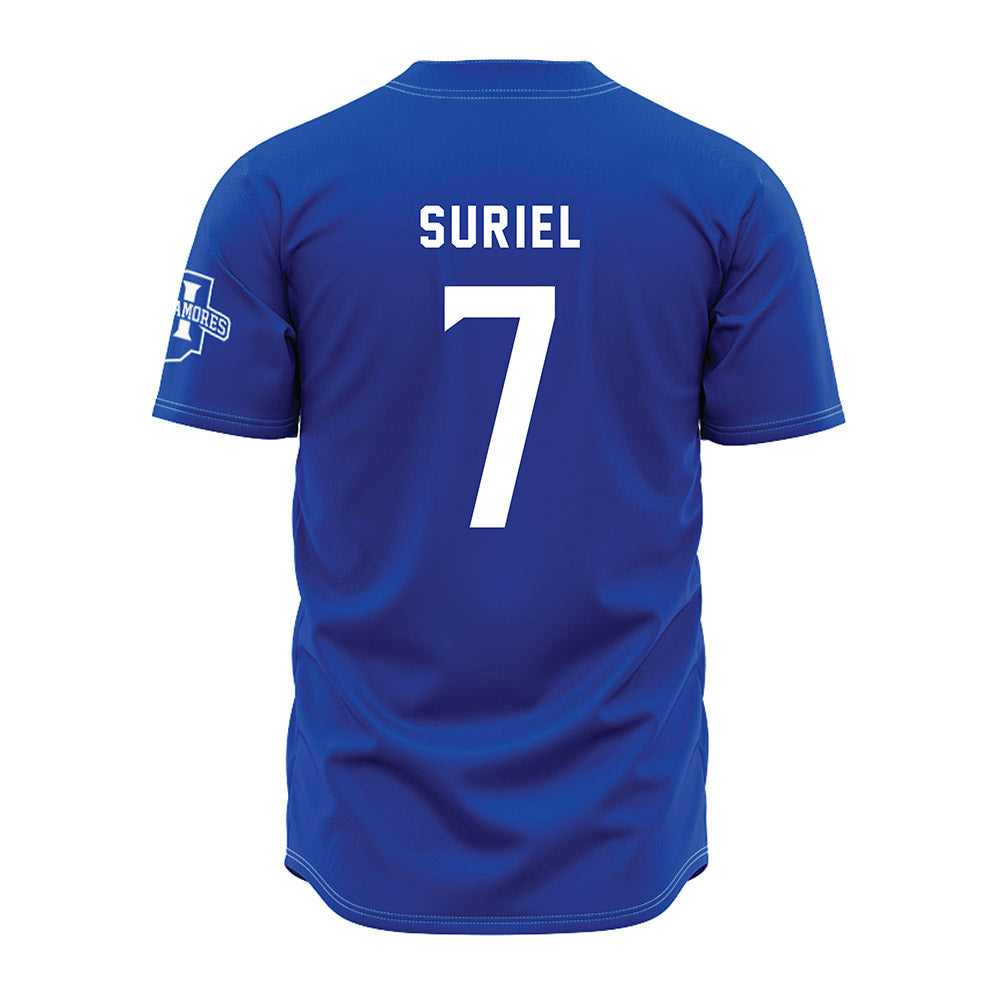 Indiana State - NCAA Baseball : Breyllin Suriel - Royal Blue Jersey-1