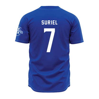 Indiana State - NCAA Baseball : Breyllin Suriel - Royal Blue Jersey-1