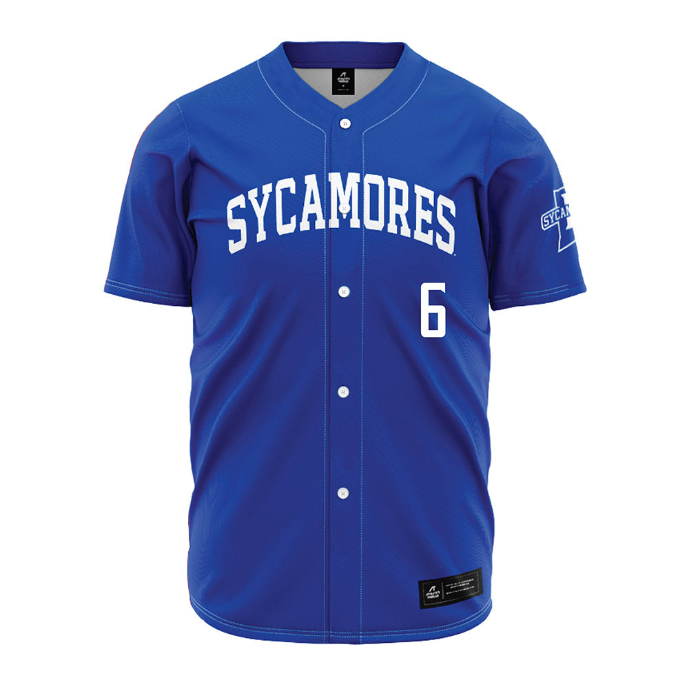 Indiana State - NCAA Baseball : Sander Lucas - Royal Blue Jersey-0