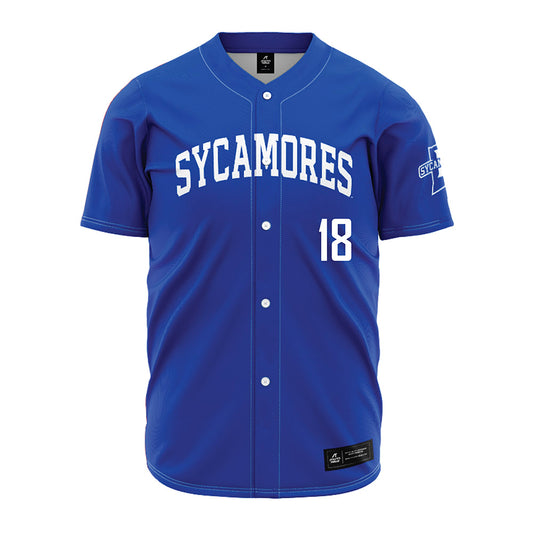 Indiana State - NCAA Baseball : Brady Banker - Royal Blue Jersey-0