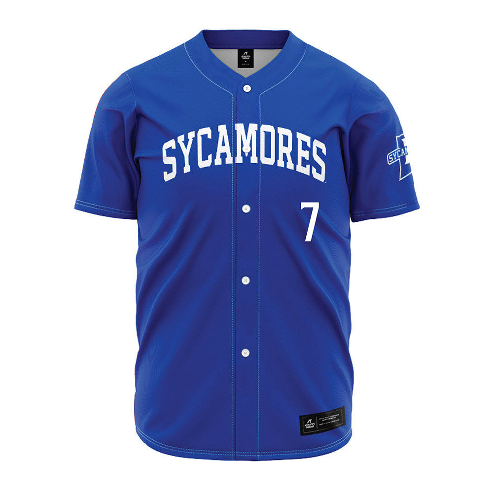 Indiana State - NCAA Baseball : Breyllin Suriel - Royal Blue Jersey-0