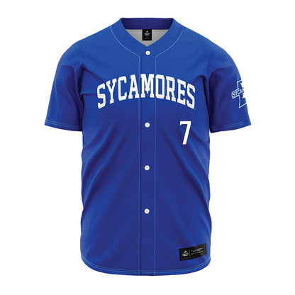 Indiana State - NCAA Baseball : Breyllin Suriel - Royal Blue Jersey-0