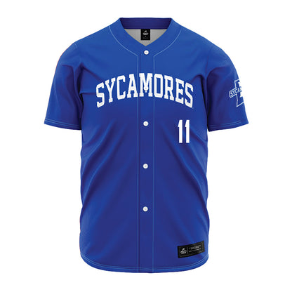 Indiana State - NCAA Baseball : Cole Chace - Royal Blue Jersey-0