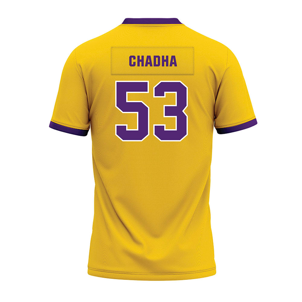 WIU - NCAA Football : Antonio Chadha - Gold Premium Football Jersey-1