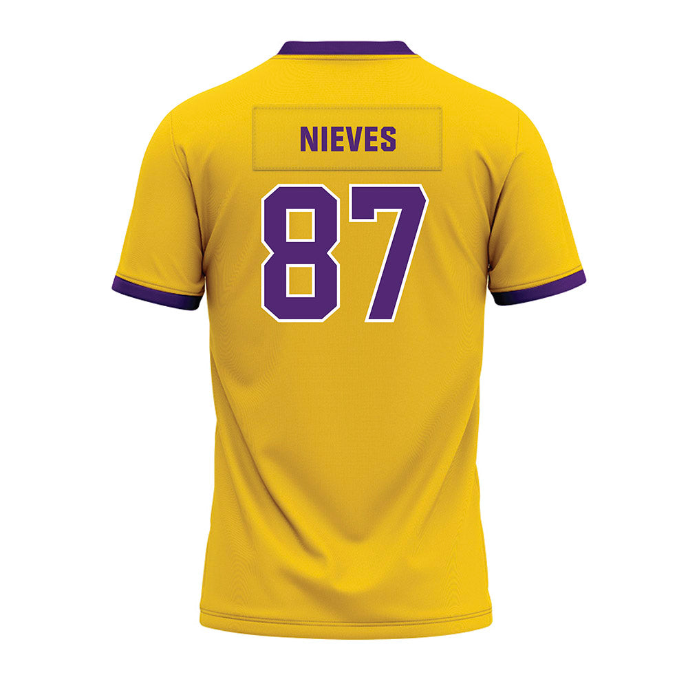 WIU - NCAA Football : Joshua Nieves - Gold Premium Football Jersey-1