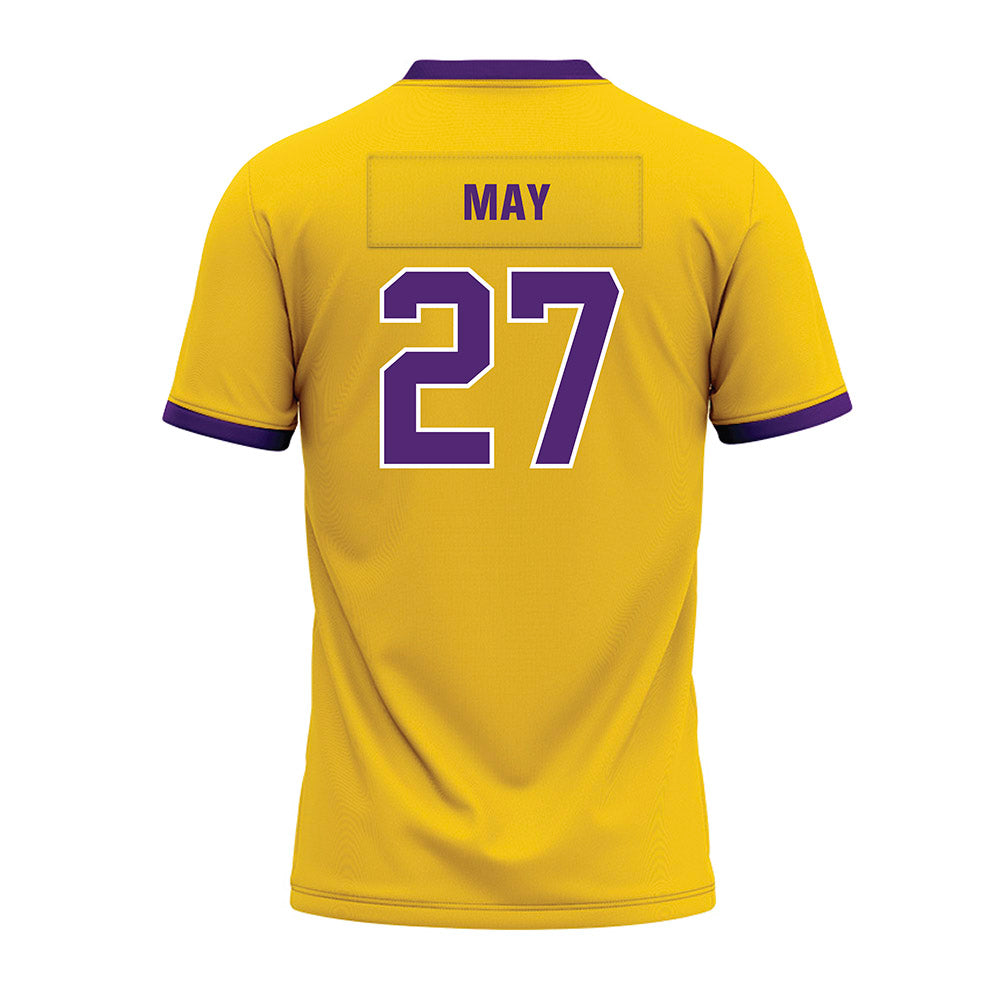 WIU - NCAA Football : Harlon May - Gold Premium Football Jersey-1