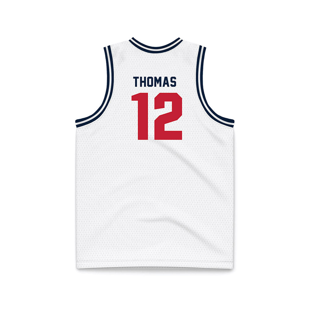 Richmond - NCAA Men's Basketball : David Thomas - White Basketball Jersey-1