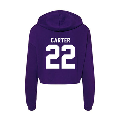 Tarleton State - NCAA Women's Volleyball : morgan carter - Women's Crop Fleece Hoodie-1