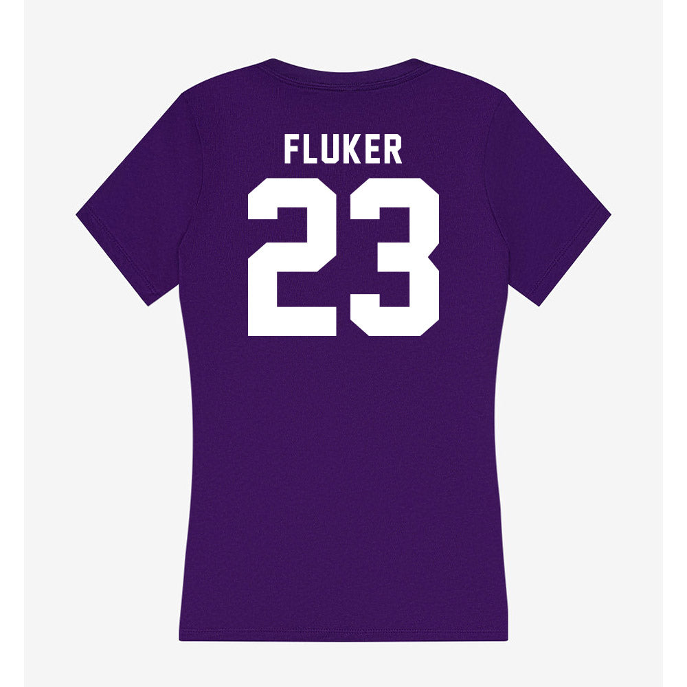 Tarleton State - NCAA Women's Basketball : Alani Fluker - Women's V-Neck T-Shirt-1