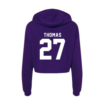 Tarleton State - NCAA Football : Andre Thomas - Women's Crop Fleece Hoodie-1