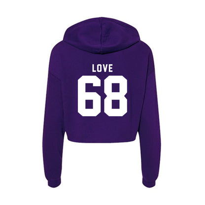 Tarleton State - NCAA Football : Jordan Love - Women's Crop Fleece Hoodie-1