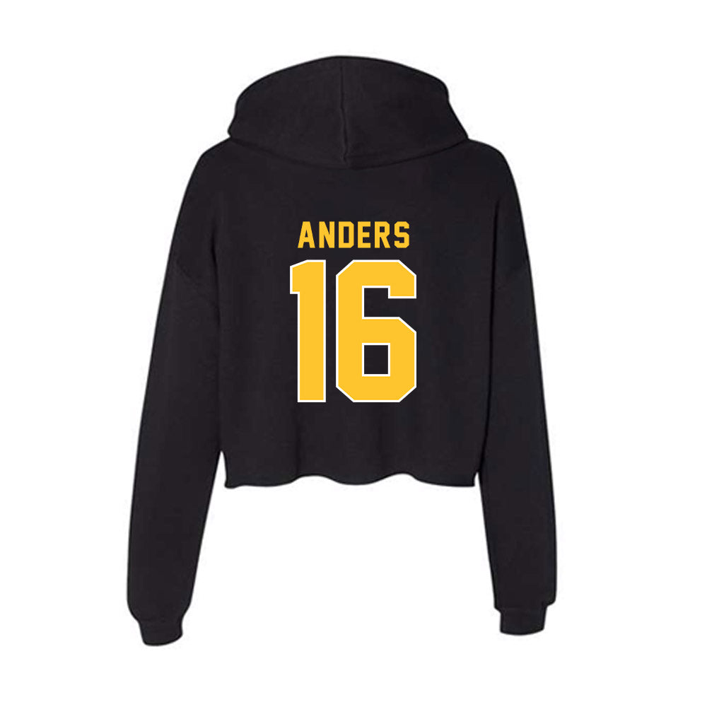 GMU - NCAA Women's Lacrosse : Kate Anders - Women's Crop Fleece Hoodie-1