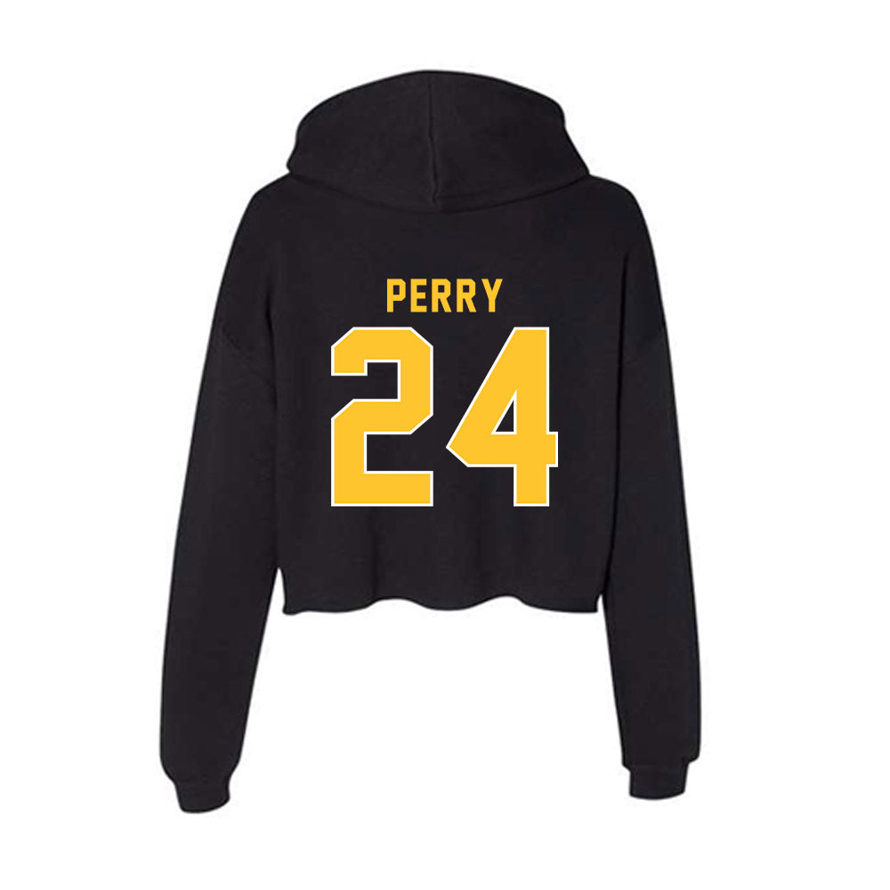 GMU - NCAA Women's Lacrosse : Olivia Perry - Women's Crop Fleece Hoodie-1